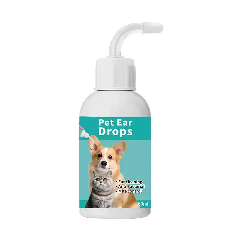 Alcohol-Free Ear Cleaner for Cats and Dogs - Soothing Ear Wash for Itch Relief and Cleaning Ear Canal of Debris and Buildup - Suitable for All Ages [60ml]