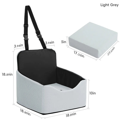 Dog Car Seat - All-Season Enclosed Design with Seat Belt Straps, Non-Slip & Waterproof for Pet Travel