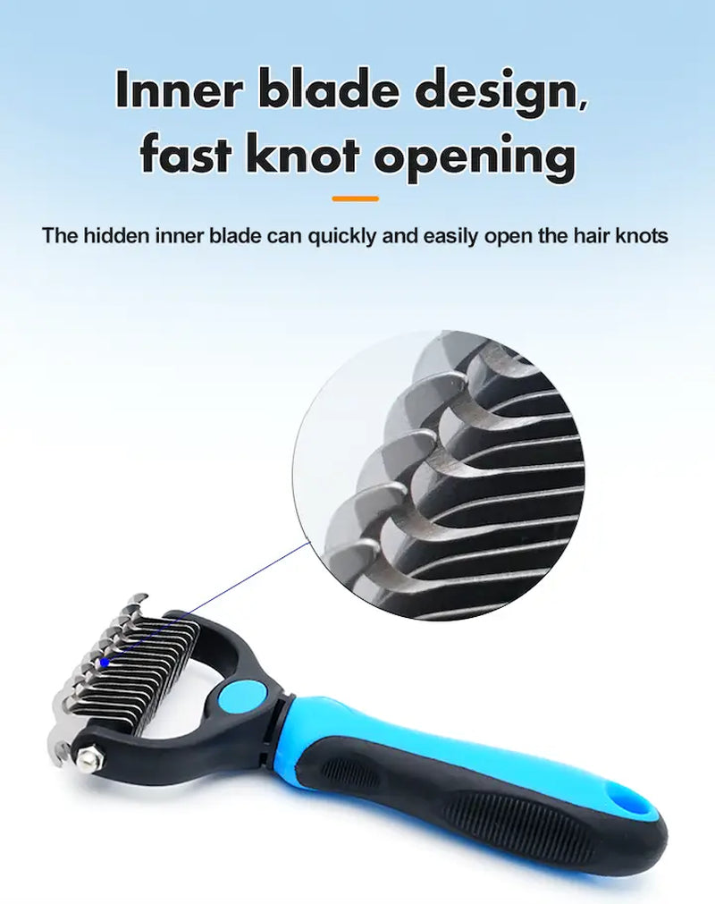 Professional Double-Sided Pet Grooming Brush for Dogs and Cats - Effective Shedding Tool for Regular Care and Reduced Shedding