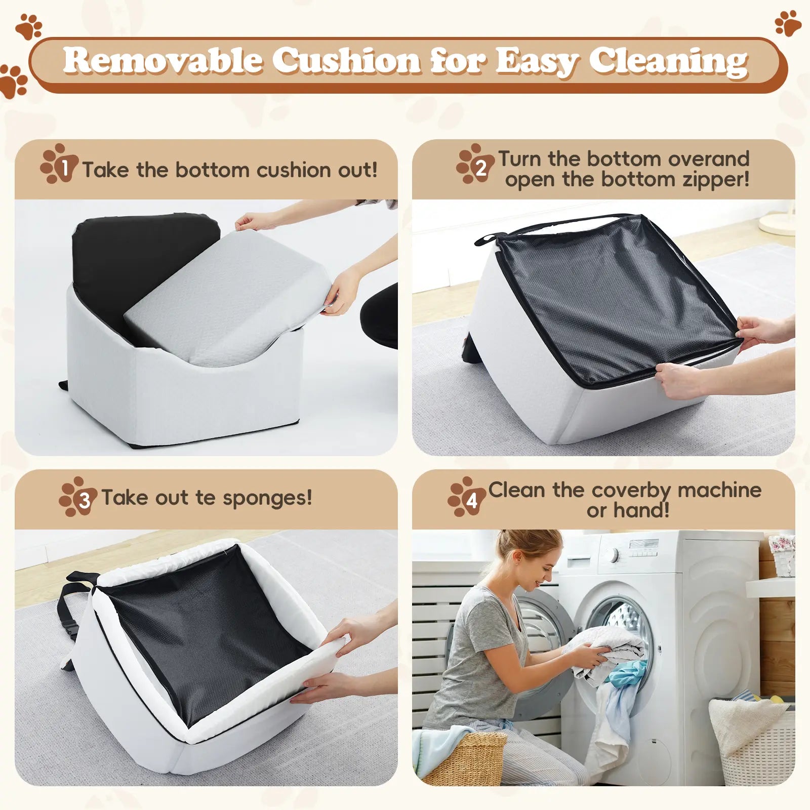 Dog Car Seat - All-Season Enclosed Design with Seat Belt Straps, Non-Slip & Waterproof for Pet Travel