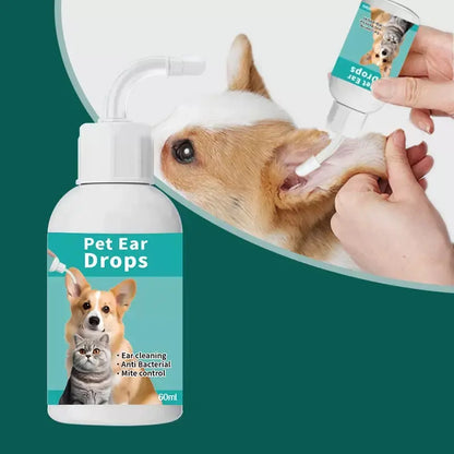 Alcohol-Free Ear Cleaner for Cats and Dogs - Soothing Ear Wash for Itch Relief and Cleaning Ear Canal of Debris and Buildup - Suitable for All Ages [60ml]