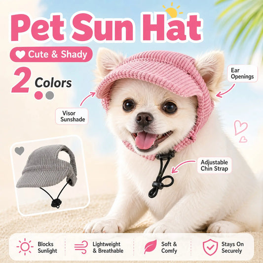 Adjustable Pet Baseball Cap for Dogs and Cats with Ear-Exposed Design, Outdoor Sun Protection, Available in Multiple Colors