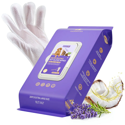 HICC PET Disposable Dog Grooming Wipes (20Pcs) - Natural, Hypoallergenic, No-Rinse Wipes with Fermented Oils for Hair Removal, Sticky Hair Control, Deodorizing, Skin Moisture & Paw Care, Outdoor Use,#Summervibes #Petlover