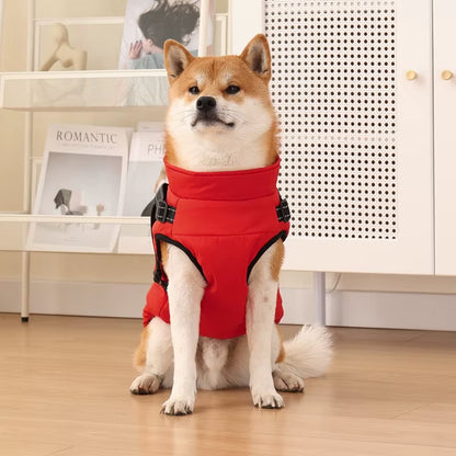 Large Pet Dog Jacket with Harness Winter Warm Dog Clothes for Labrador Waterproof Big Dog Coat Chihuahua French Bulldog Outfits