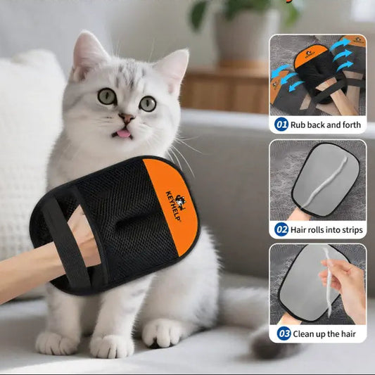 Pet Hair Removal Glove for Dogs and Cats - Dual-Sided Electrostatic Grooming Tool for Effective Hair Removal from Clothing, Furniture, Carpets, and Car Seats