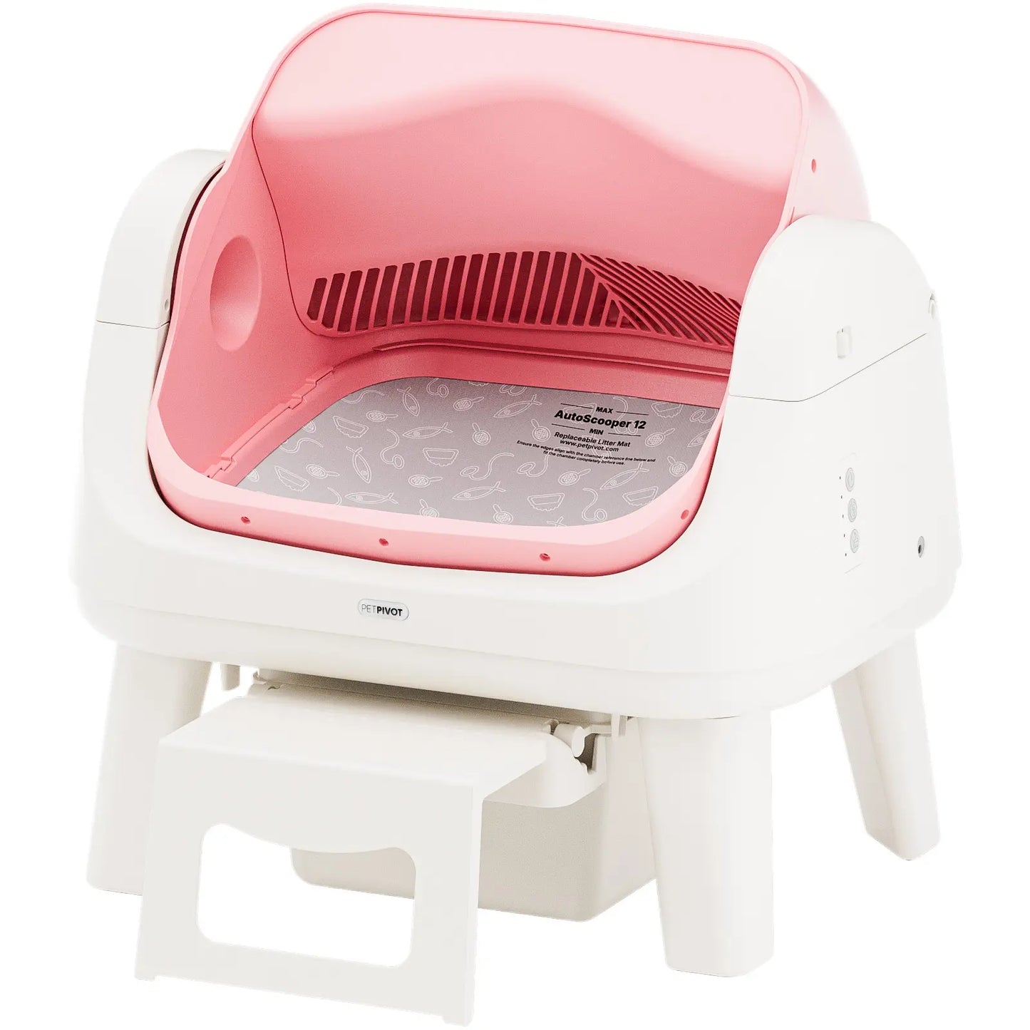 Petpivot Autoscooper 12 Lite Open Top Self Cleaning Cat Litter Box, Automatic Litter Box with 7 Pairs of Safety Sensors, Anti-Pinch Protection, Easy Access Step for Senior Cats Summervibes Petlovers