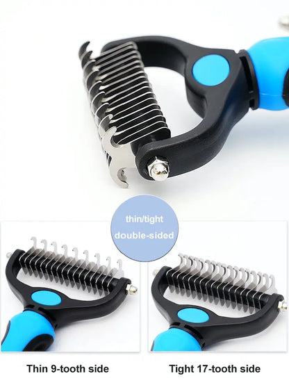 Professional Double-Sided Pet Grooming Brush for Dogs and Cats - Effective Shedding Tool for Regular Care and Reduced Shedding