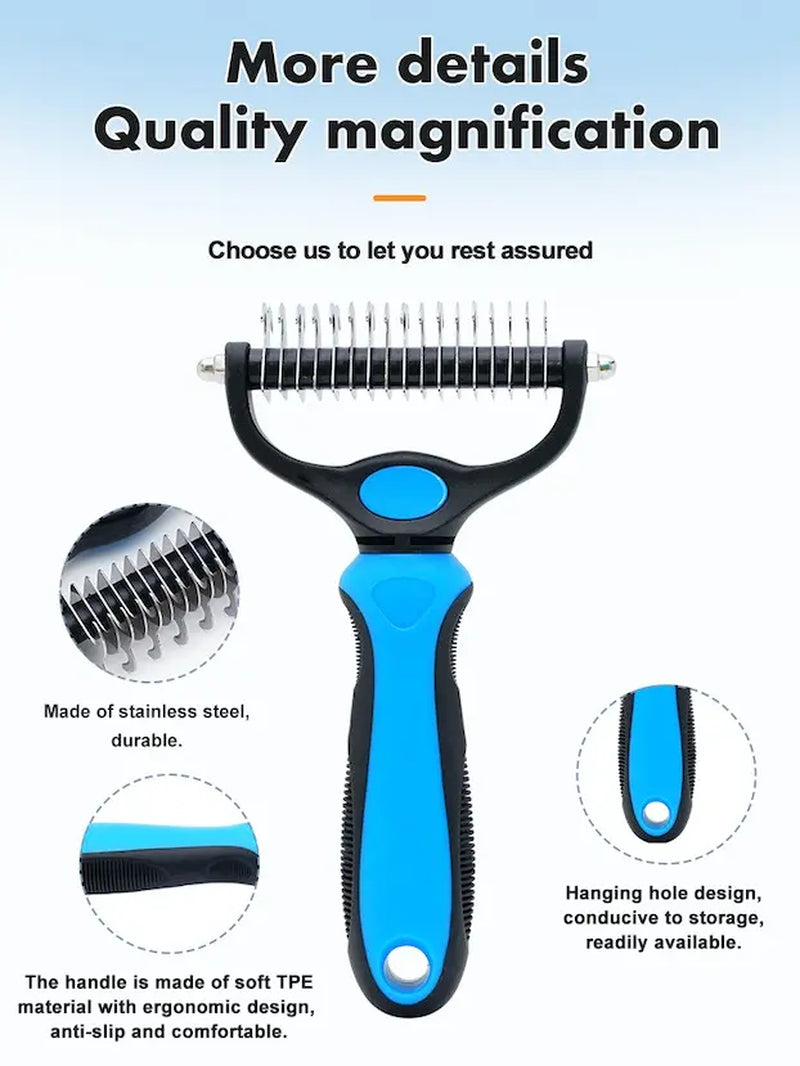 Professional Double-Sided Pet Grooming Brush for Dogs and Cats - Effective Shedding Tool for Regular Care and Reduced Shedding
